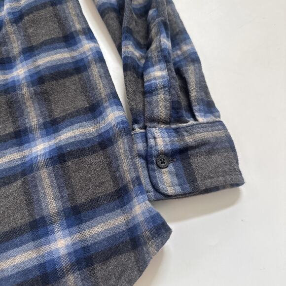 PENDLETON Mens Small Cotton Flannel MASON Plaid BLUE Gray Camping Hiking - Picture 6 of 10